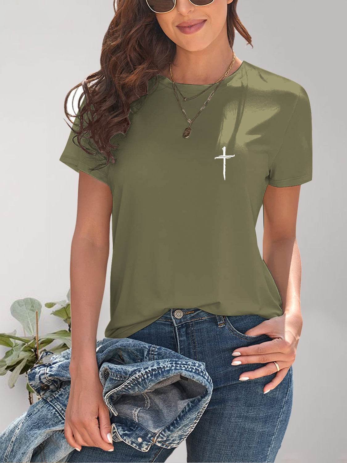 Cross Graphic Round Neck T-Shirt - Purcell's Clothing Company