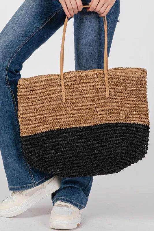 Fame Straw Braided Beach Tote Bag - Purcell's Clothing Company
