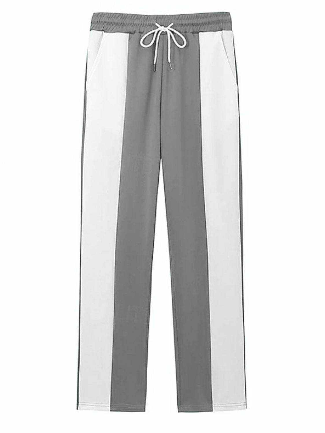 Full Drawstring Contrast Pants Plus - Purcell's Clothing Company