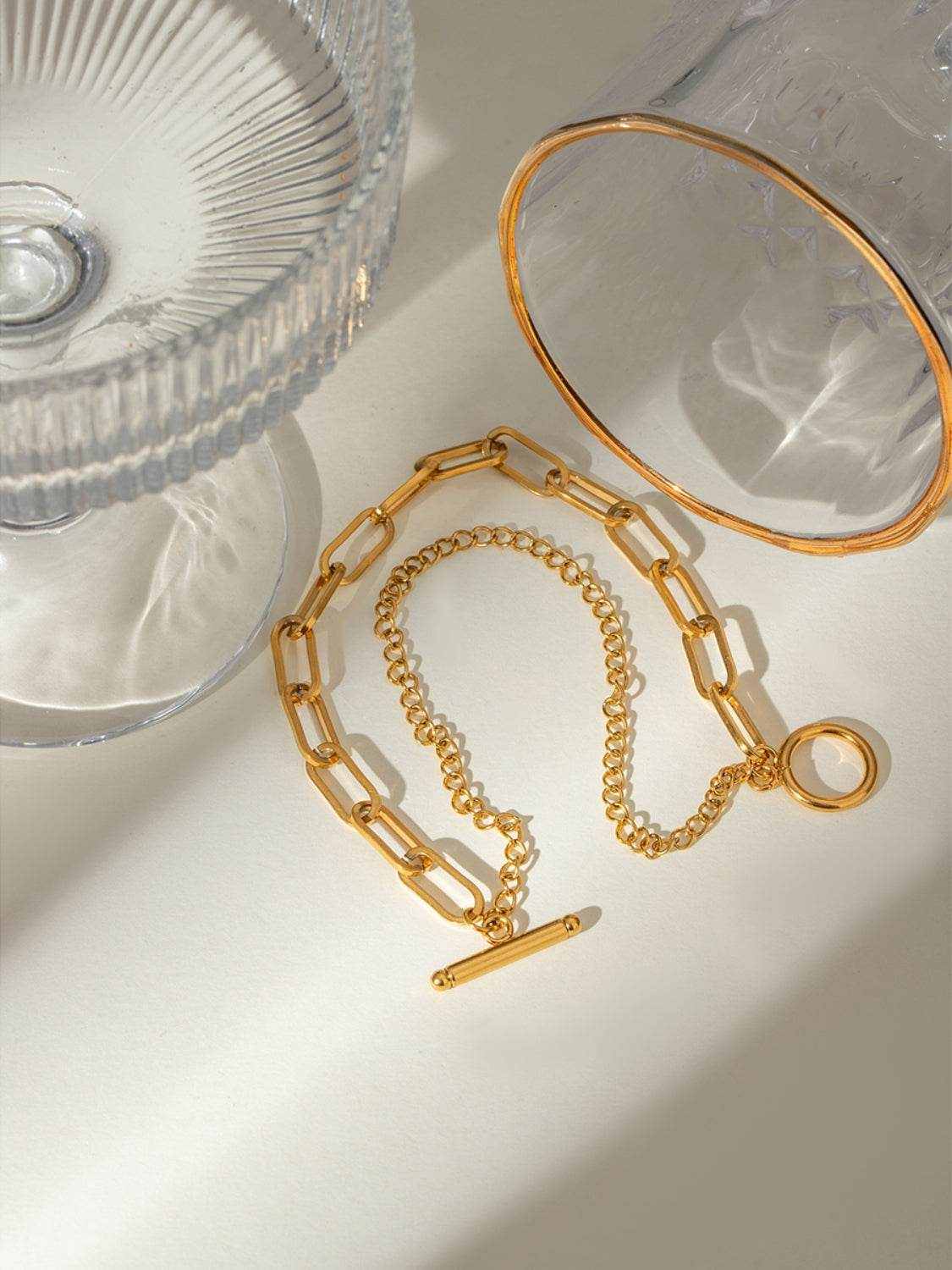 18K Gold-Plated Stainless Steel Chain Bracelet - Purcell's Clothing Company