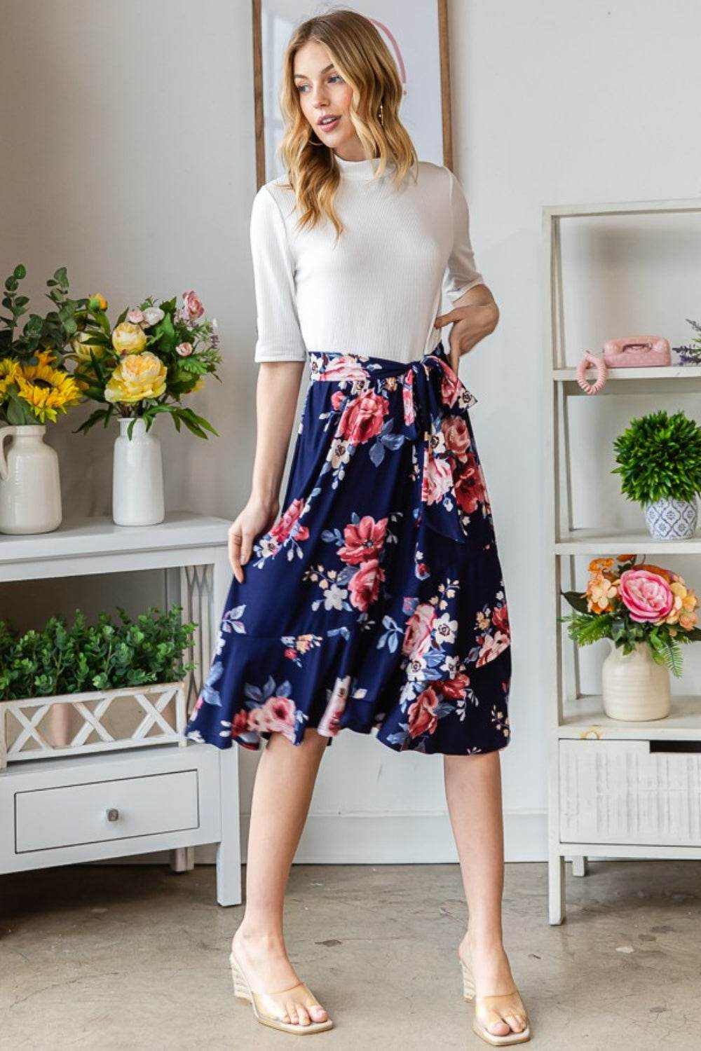 Reborn J Floral Wrap Ruffled Dress - Purcell's Clothing Company