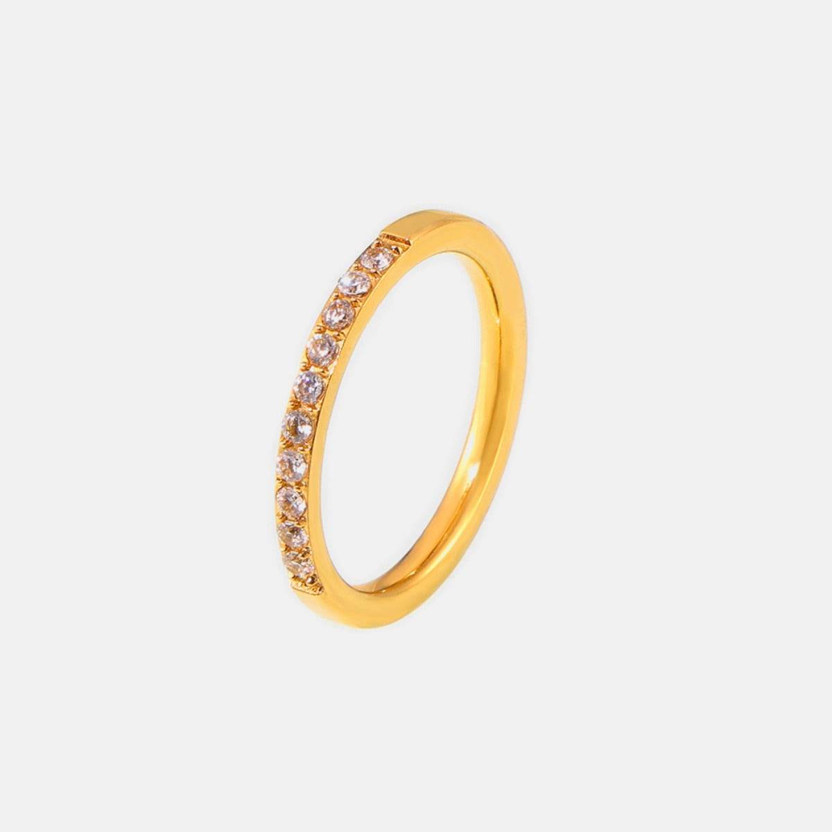 Titanium Steel Inlaid Zircon Ring - Purcell's Clothing Company