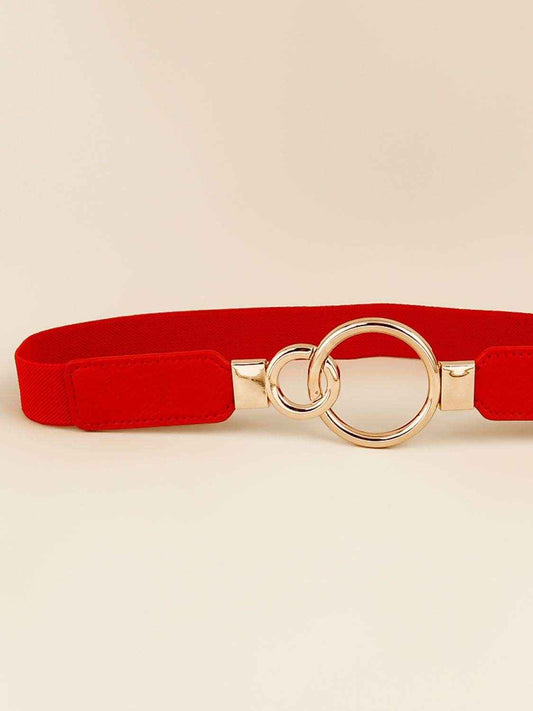 Double Ring Buckle Elastic PU Belt - Purcell's Clothing Company