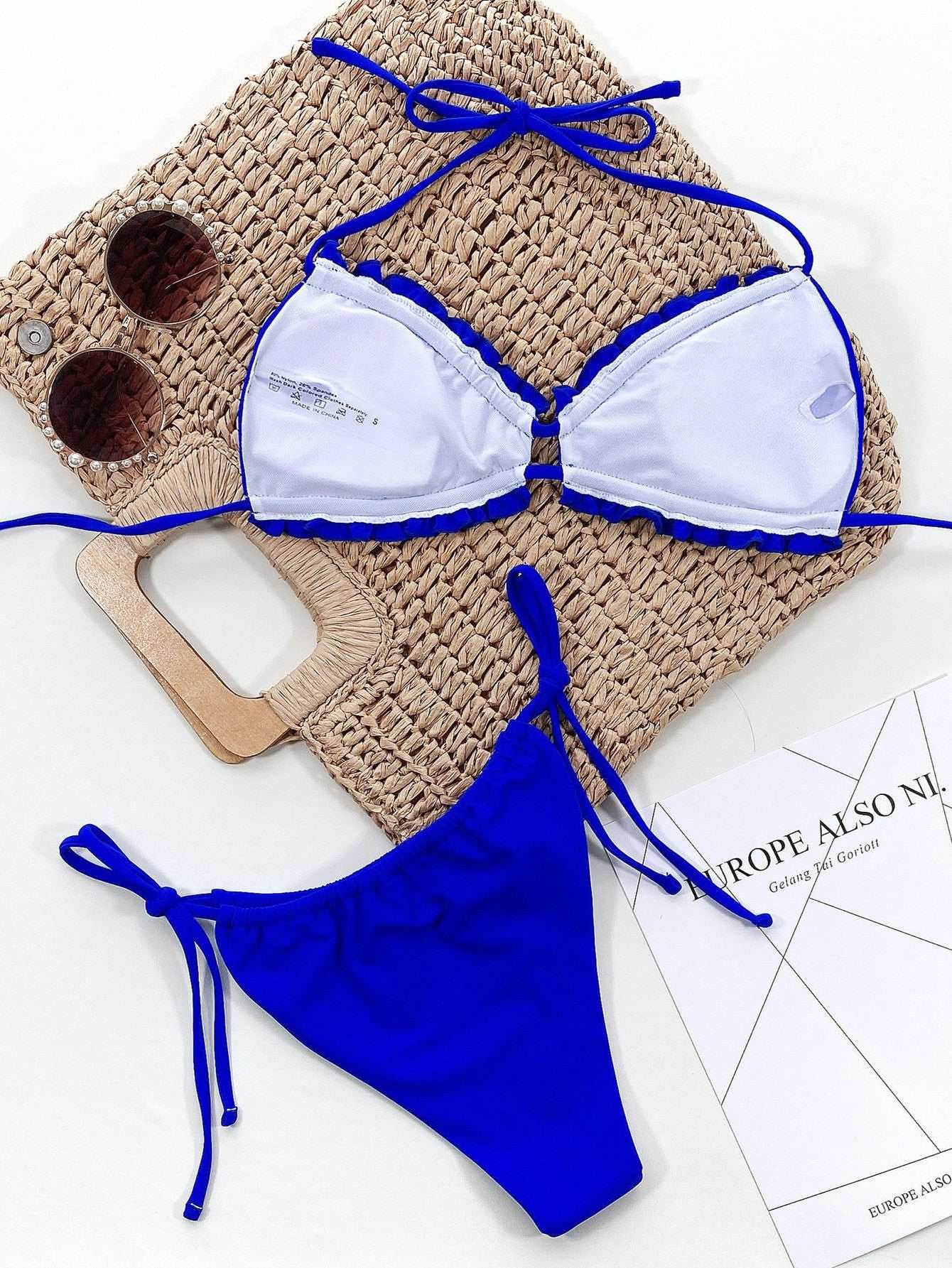 Frill Trill Halter Neck Bikini Set - Purcell's Clothing Company