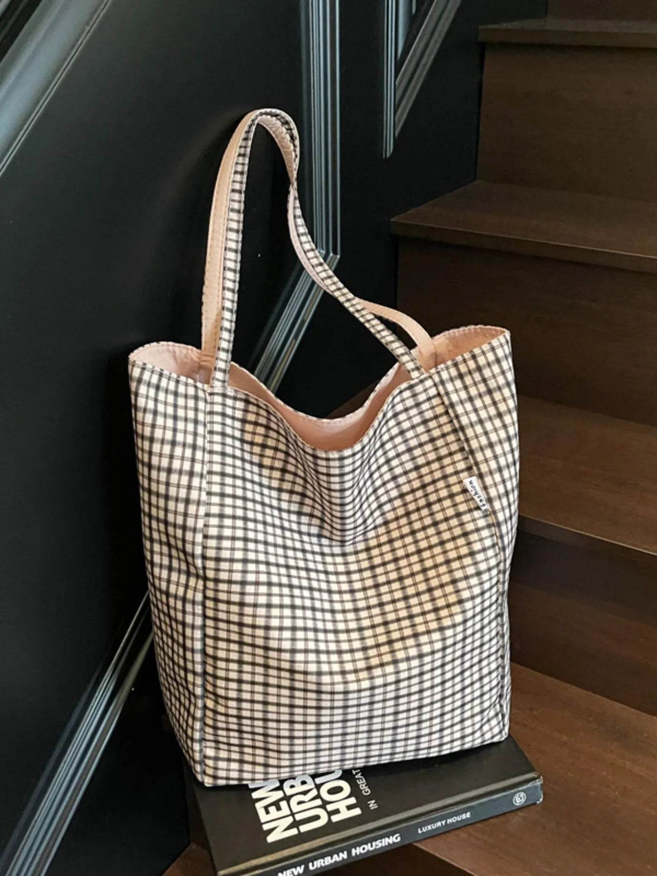 Plaid Pattern Tote Bag - Purcell's Clothing Company