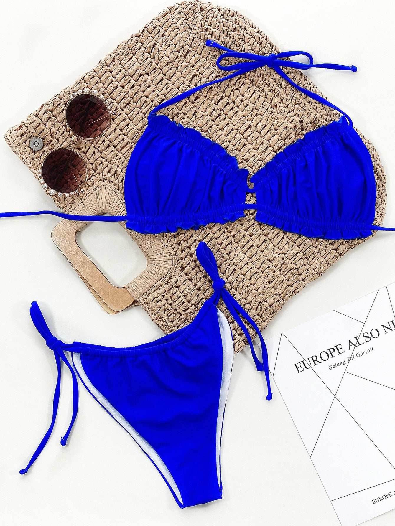 Frill Trill Halter Neck Bikini Set - Purcell's Clothing Company