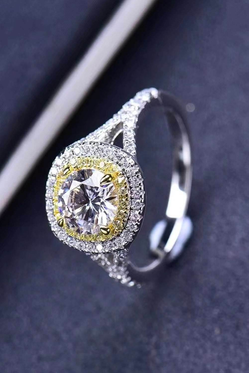 Two-Tone 1 Carat Moissanite Ring - Purcell's Clothing Company