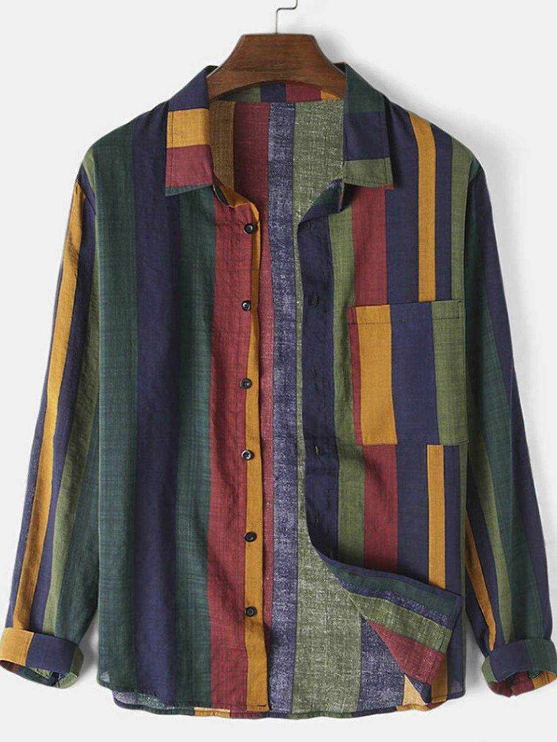 Contrast Striped Button Down Shirt - Purcell's Clothing Company