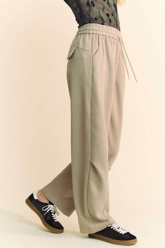 Davi & Dani Drawstring Wide Leg Sweatpants - Purcell's Clothing Company