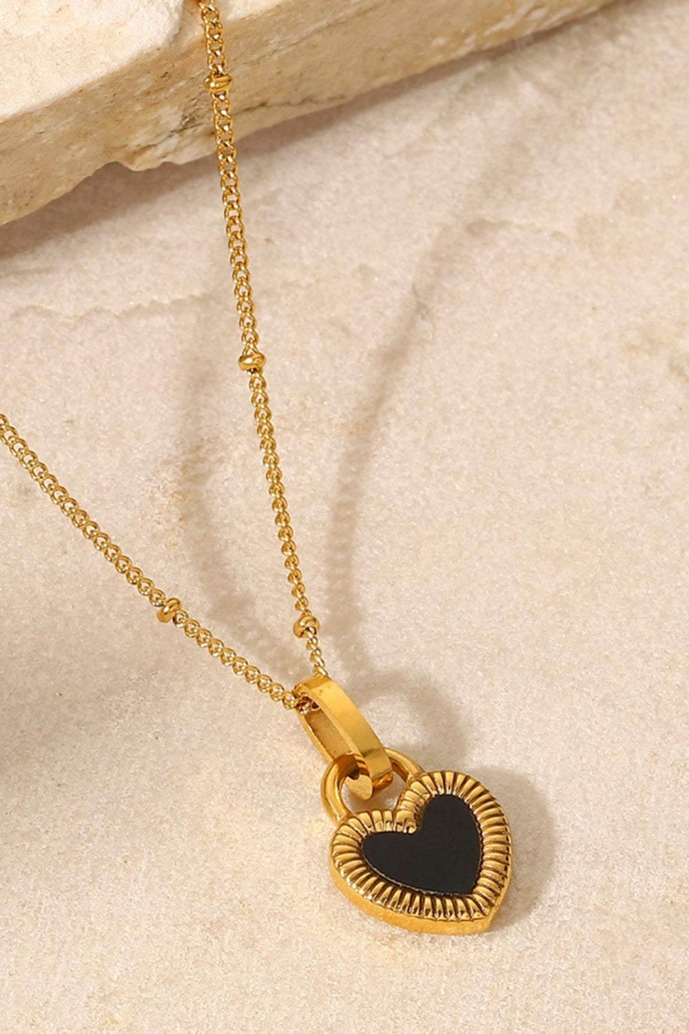 Contrast Heart Pendant Necklace - Purcell's Clothing Company