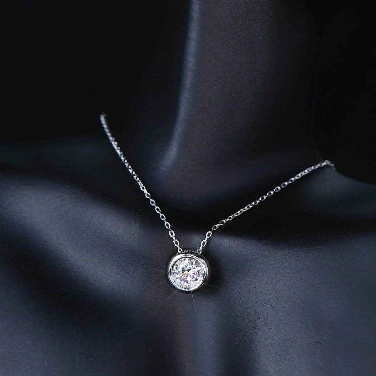 1 Carat Moissanite 925 Sterling Silver Necklace - Purcell's Clothing Company
