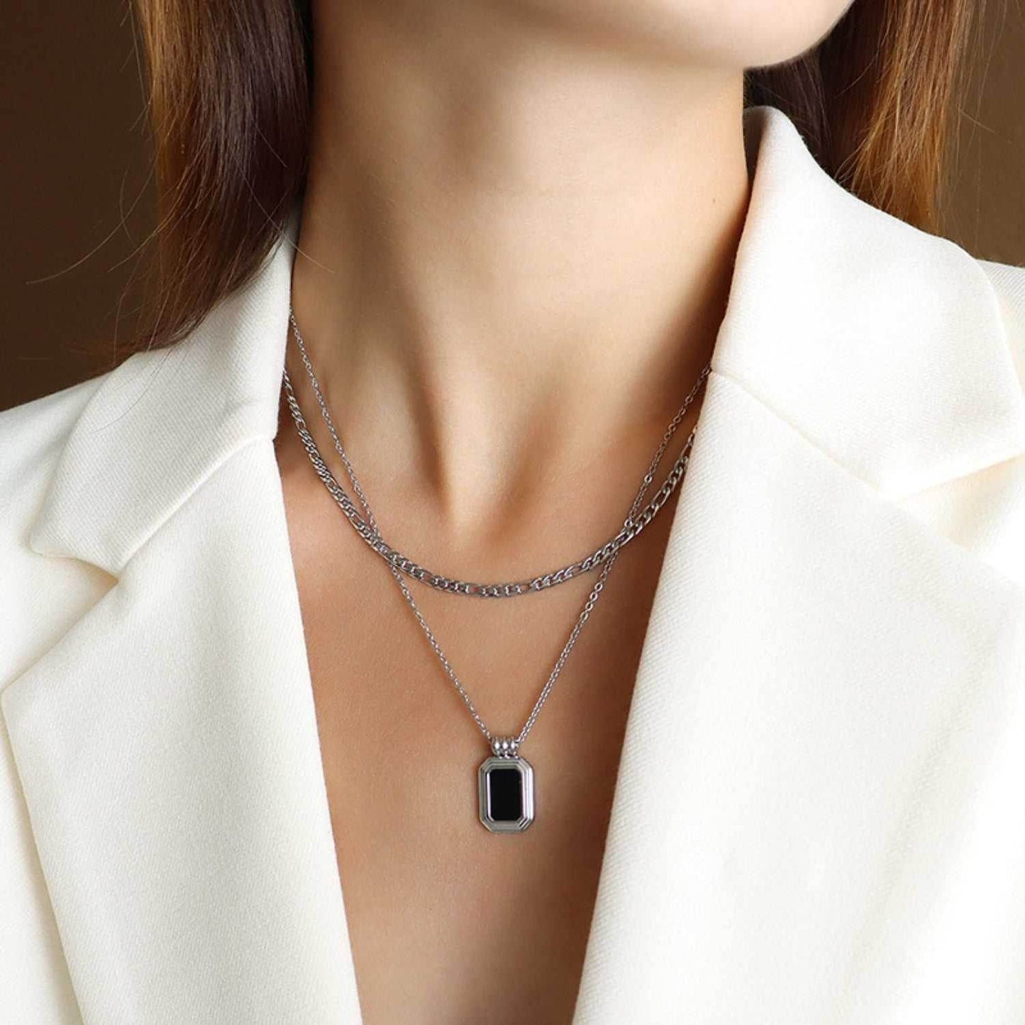 Titanium Steel Gold-Plated Pendant Necklace - Purcell's Clothing Company