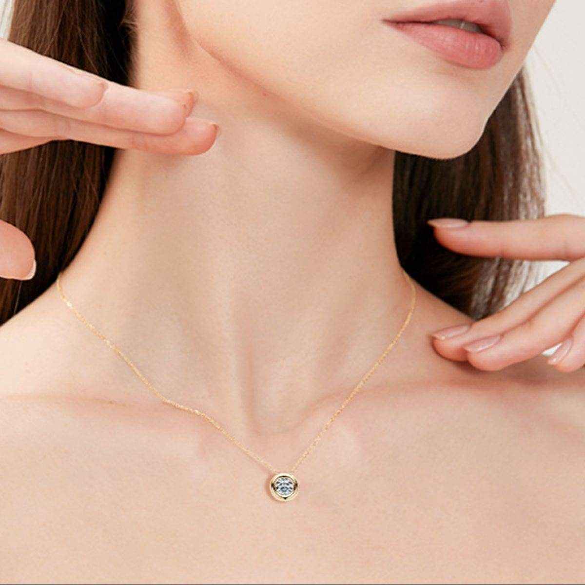 1 Carat Moissanite 925 Sterling Silver Necklace - Purcell's Clothing Company