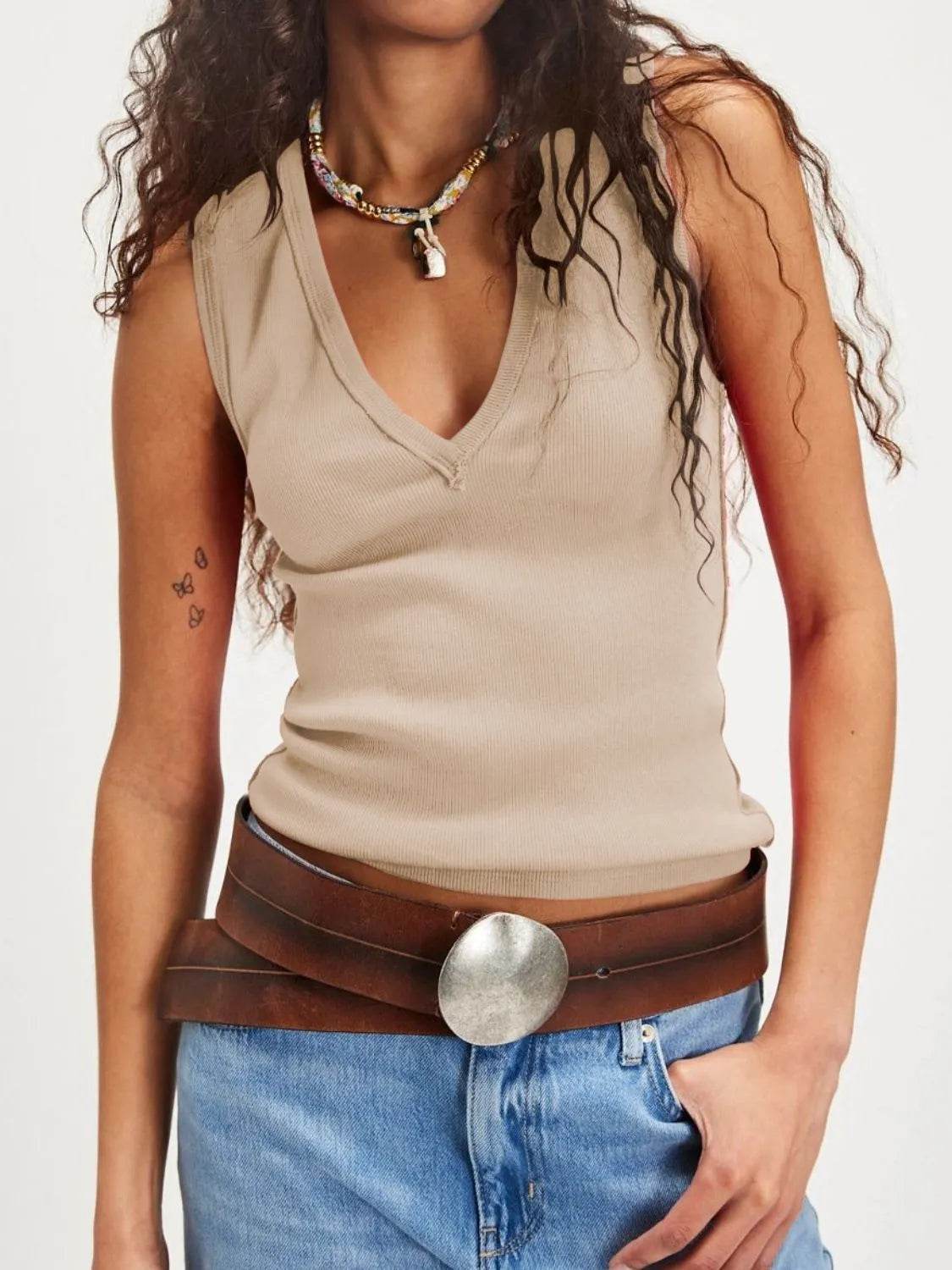 V-Neck Wide Strap Tank - Purcell's Clothing Company