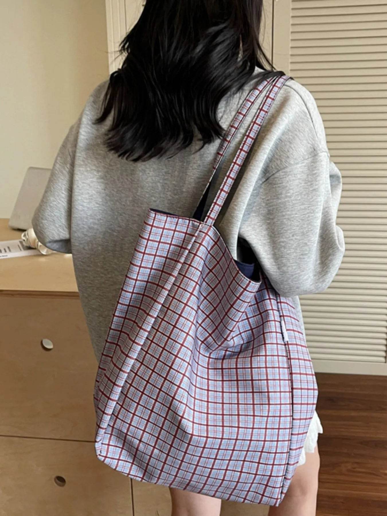 Plaid Pattern Tote Bag - Purcell's Clothing Company