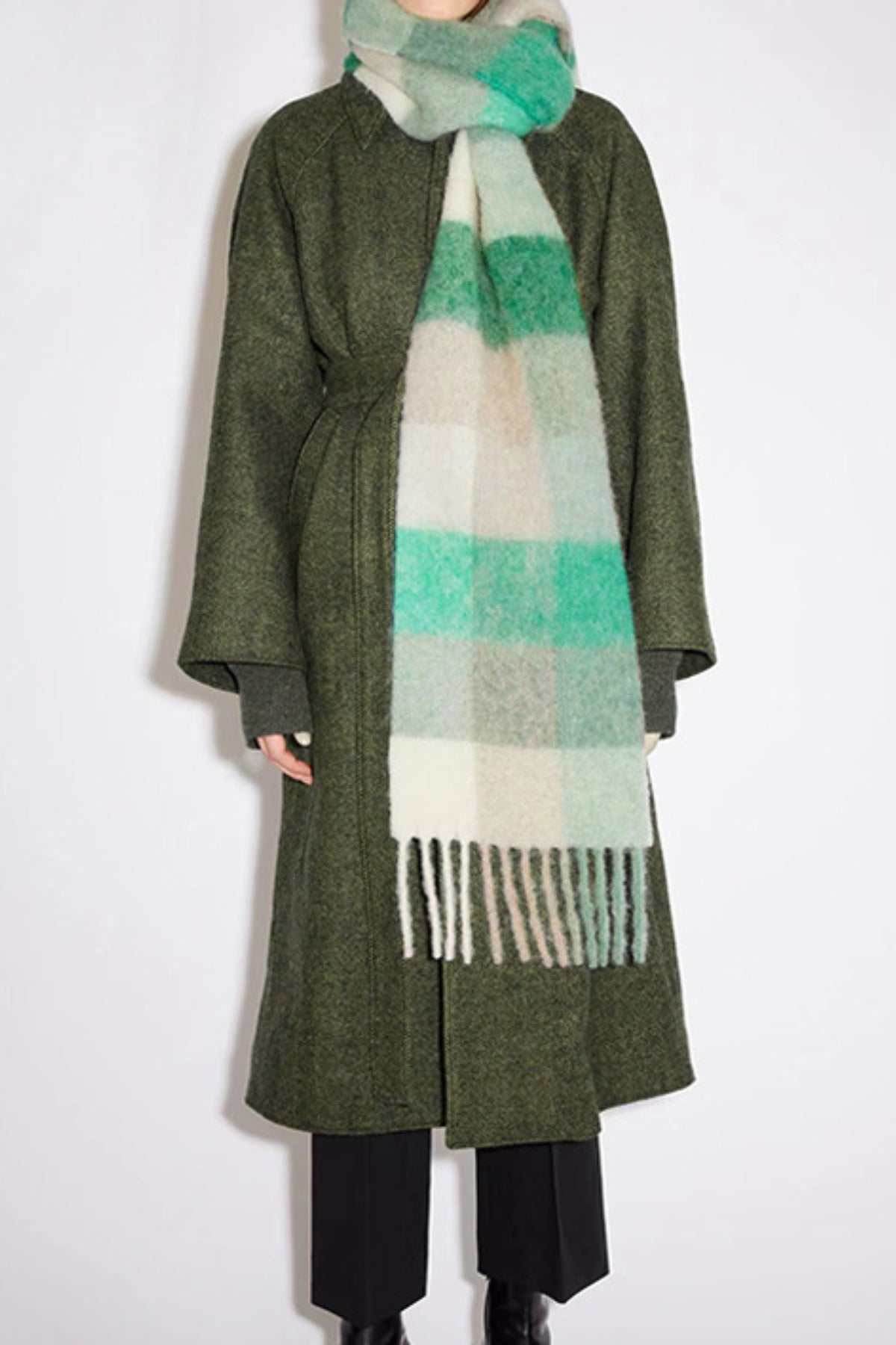 Thermal Fringe Contrast Plaid Scarf - Purcell's Clothing Company