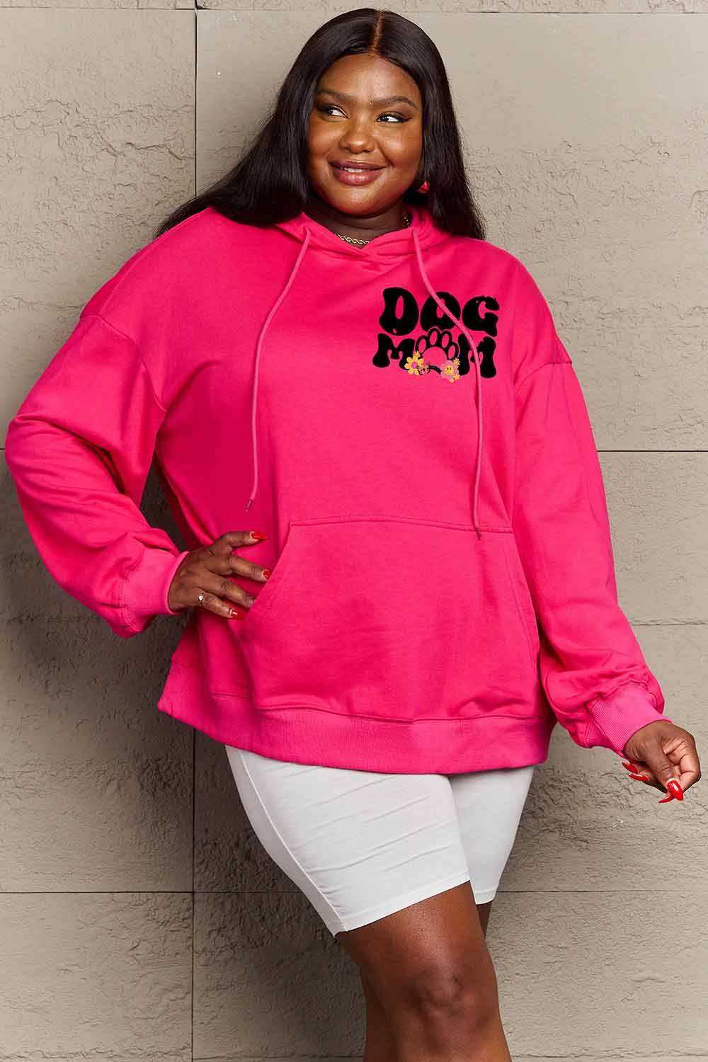 Simply Love Simply Love Full Size DOG MOM Graphic Hoodie - Purcell's Clothing Company