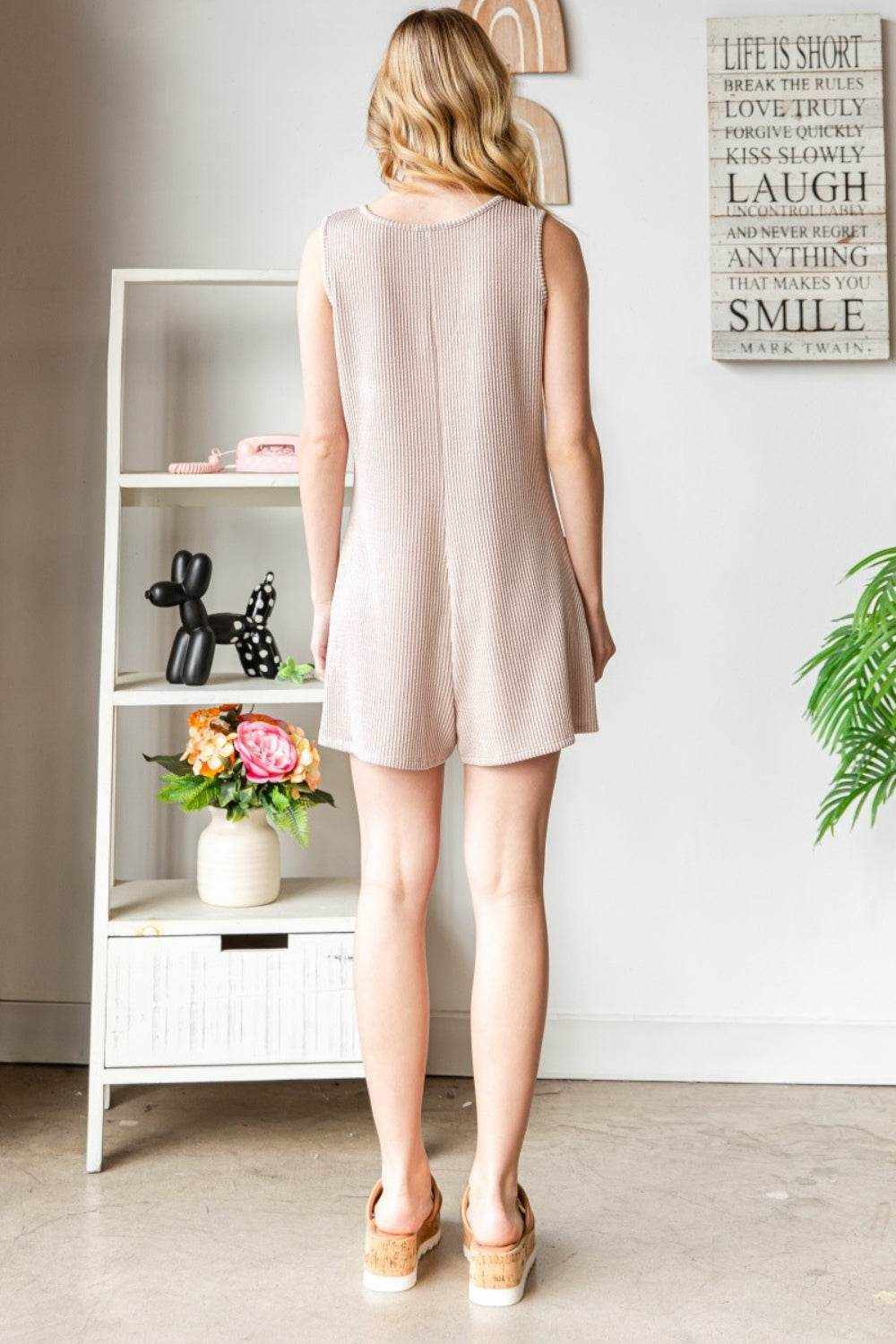 Heimish Full Size Scoop Neck Wide Strap Romper - Purcell's Clothing Company