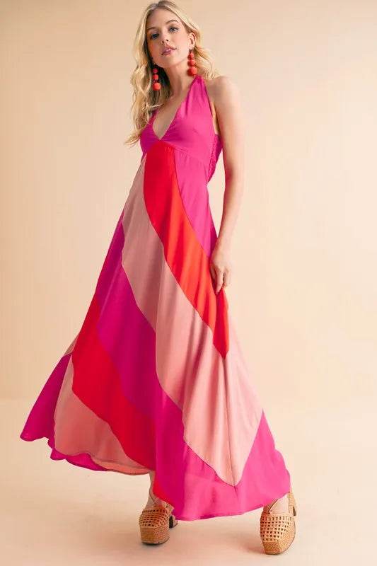 Aemi+Co Color Block Sleeveless Maxi Dress - Purcell's Clothing Company