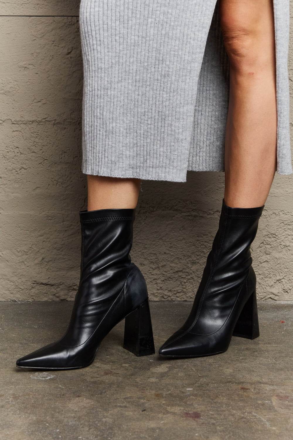 Weeboo Stacy Block Heel Sock Boots - Purcell's Clothing Company