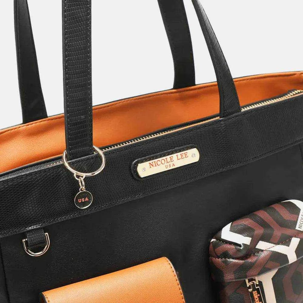 Nicole Lee USA Geometric Pattern Tote Bag - Purcell's Clothing Company
