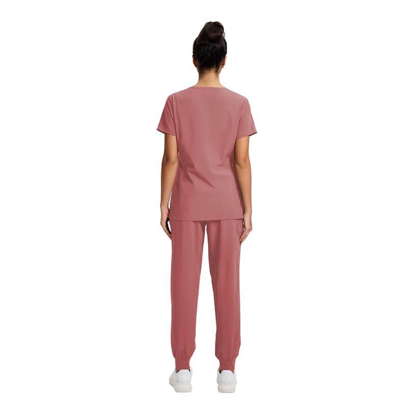 Yoga Waistband Scrub Set W/ V-Neck Top - Purcell's Clothing Company