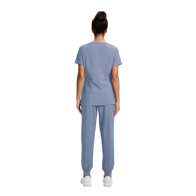 Yoga Waistband Scrub Set W/ V-Neck Top - Purcell's Clothing Company