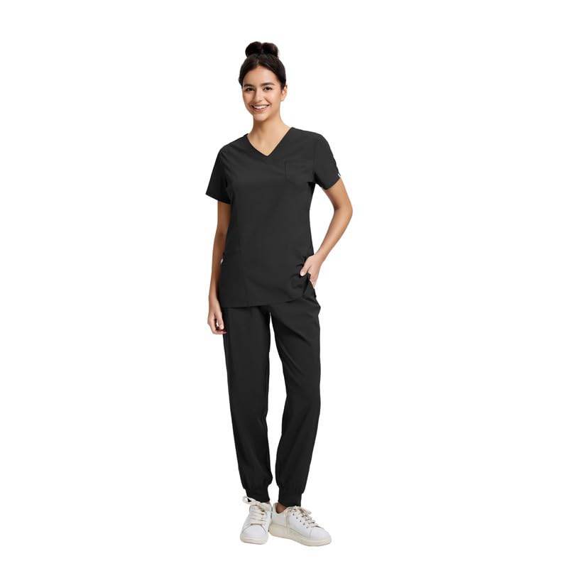 Yoga Waistband Scrub Set W/ V-Neck Top - Purcell's Clothing Company