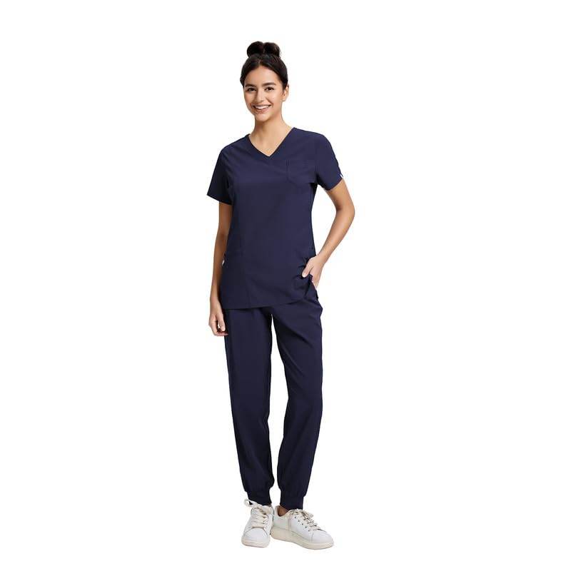 Yoga Waistband Scrub Set W/ V-Neck Top - Purcell's Clothing Company