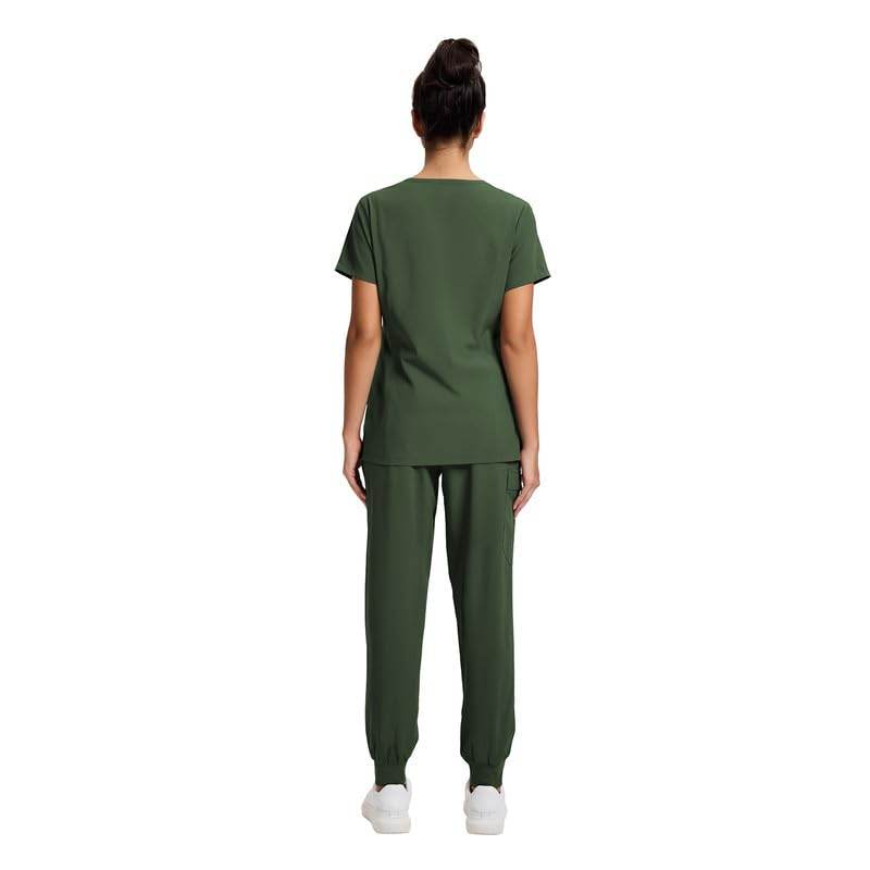 Yoga Waistband Scrub Set W/ V-Neck Top - Purcell's Clothing Company