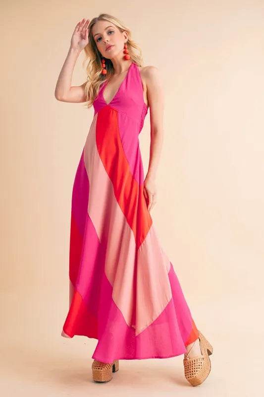 Aemi+Co Color Block Sleeveless Maxi Dress - Purcell's Clothing Company
