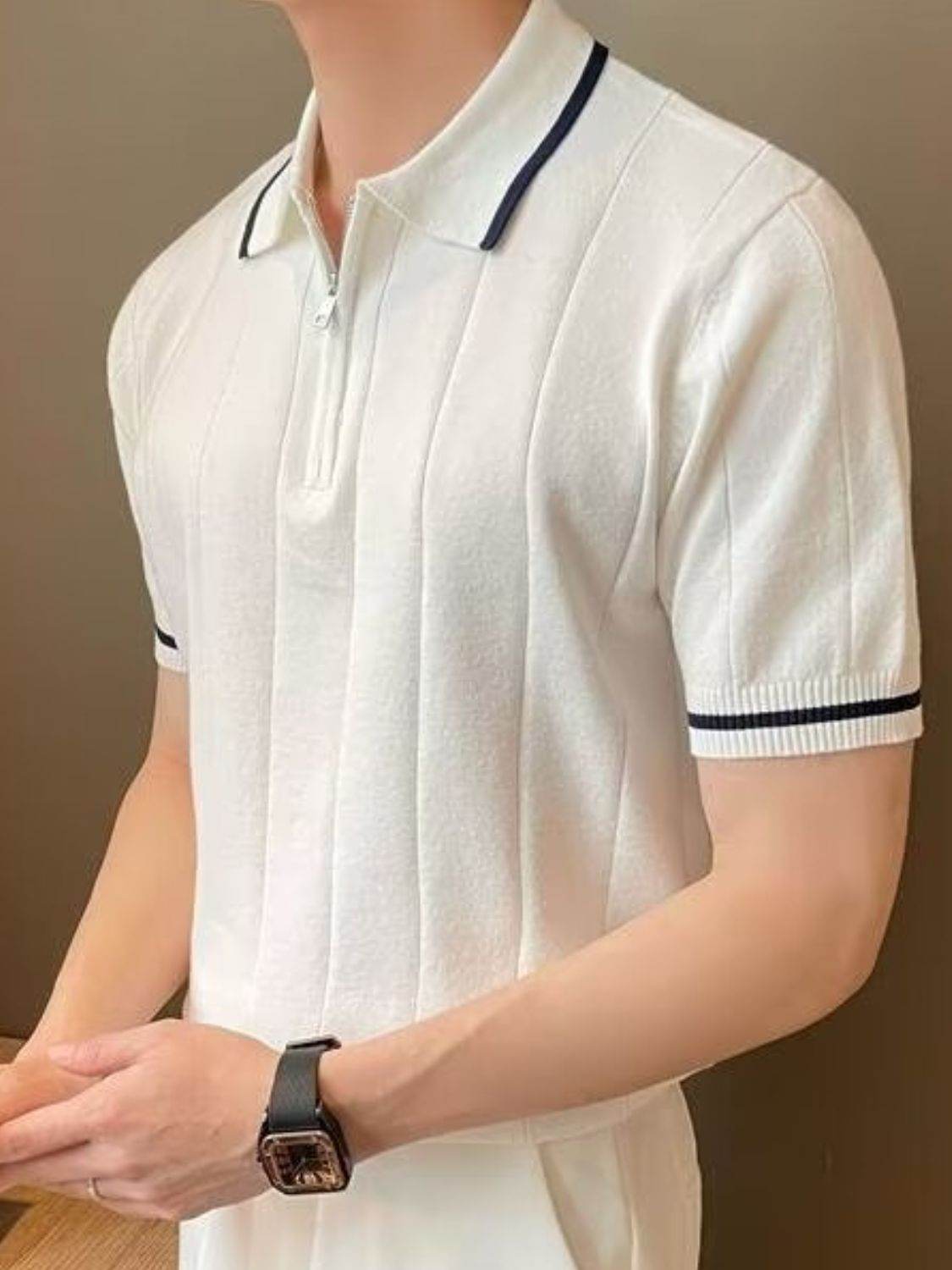 Quarter Zip Short Sleeve Polo - Purcell's Clothing Company
