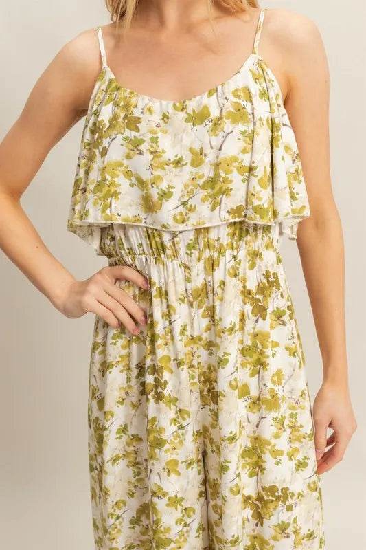 HYFVE Floral Print Spaghetti Strap Wide Leg Jumpsuit - Purcell's Clothing Company