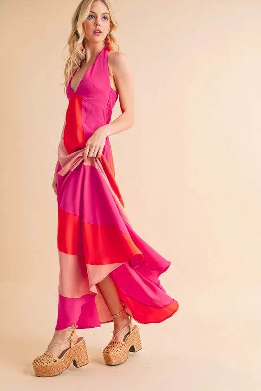 Aemi+Co Color Block Sleeveless Maxi Dress - Purcell's Clothing Company