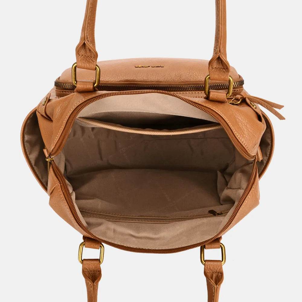 David Jones Zipper PU Leather Handbag - Purcell's Clothing Company
