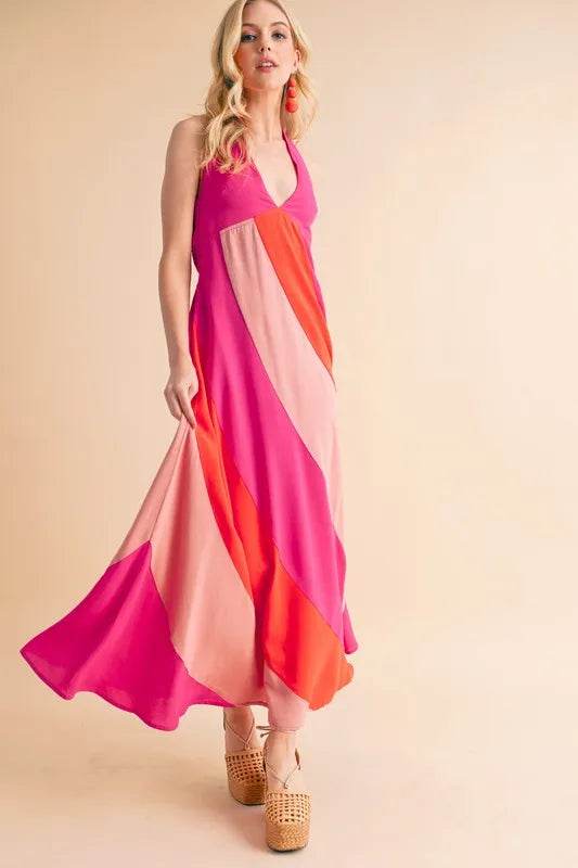 Aemi+Co Color Block Sleeveless Maxi Dress - Purcell's Clothing Company
