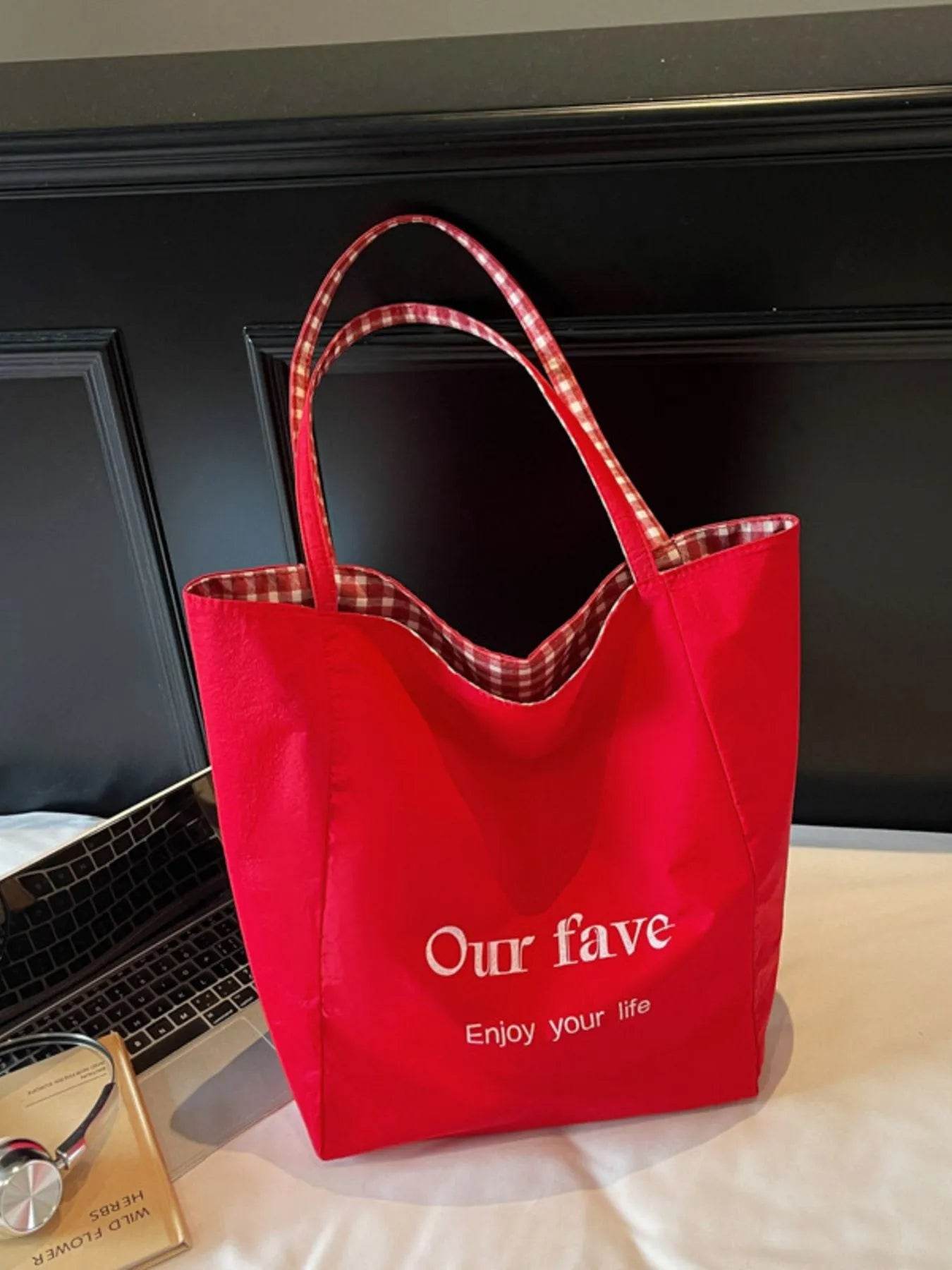 Plaid Pattern Tote Bag - Purcell's Clothing Company