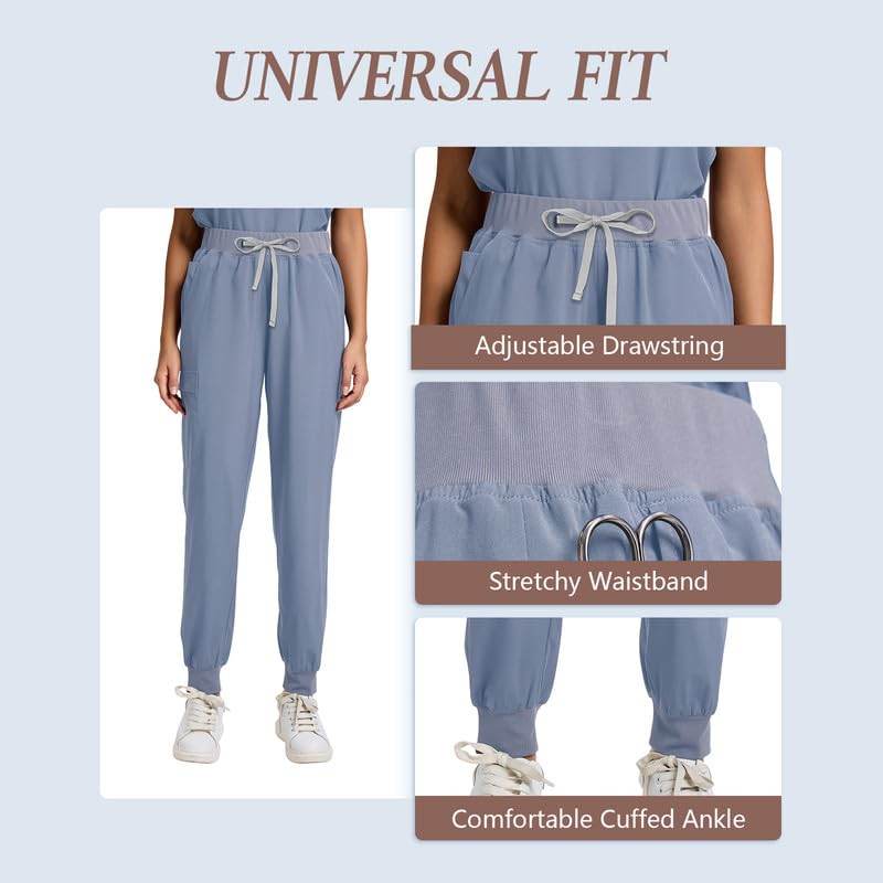 Yoga Waistband Scrub Set W/ V-Neck Top - Purcell's Clothing Company