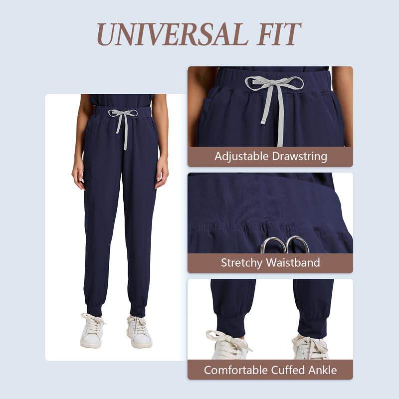 Yoga Waistband Scrub Set W/ V-Neck Top - Purcell's Clothing Company