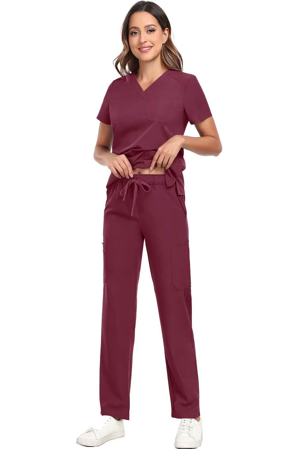 Stretch V-Neck Top & Cargo Pants - Purcell's Clothing Company