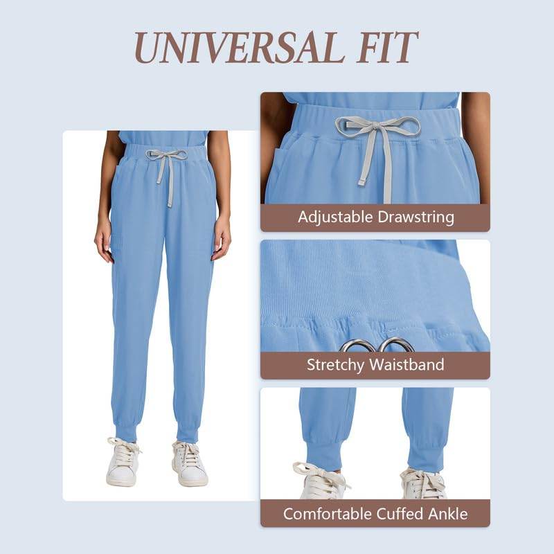 Yoga Waistband Scrub Set W/ V-Neck Top - Purcell's Clothing Company
