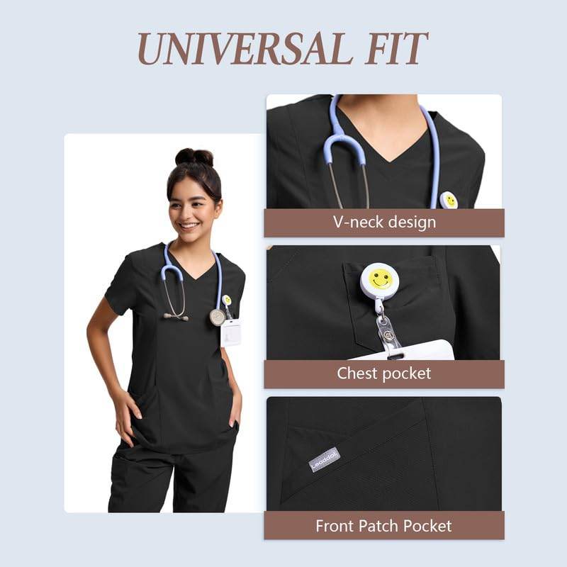 Yoga Waistband Scrub Set W/ V-Neck Top - Purcell's Clothing Company