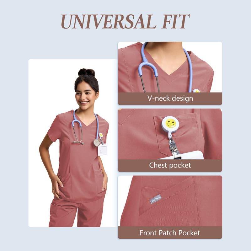 Yoga Waistband Scrub Set W/ V-Neck Top - Purcell's Clothing Company
