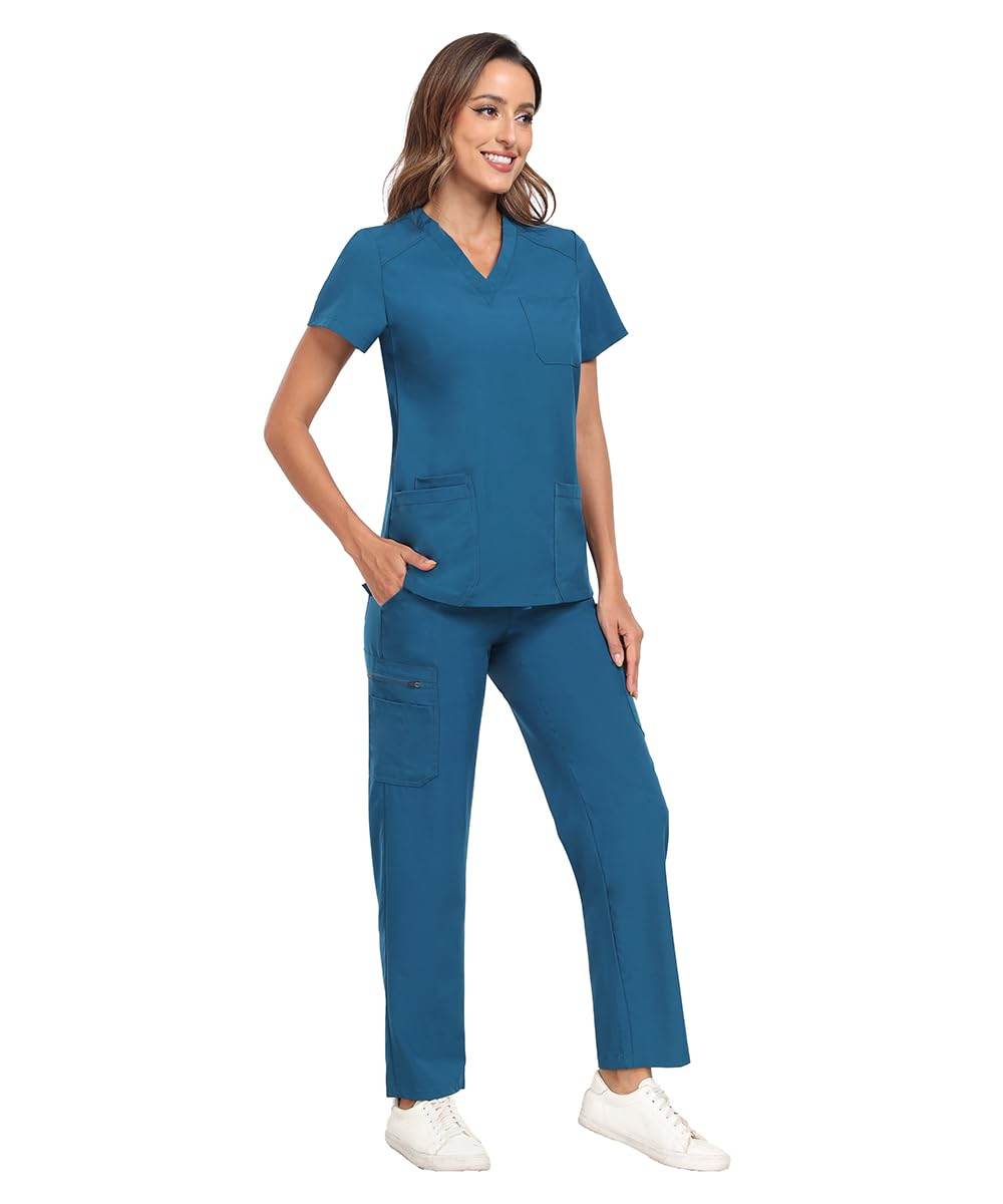 Stretch V-Neck Top & Cargo Pants - Purcell's Clothing Company