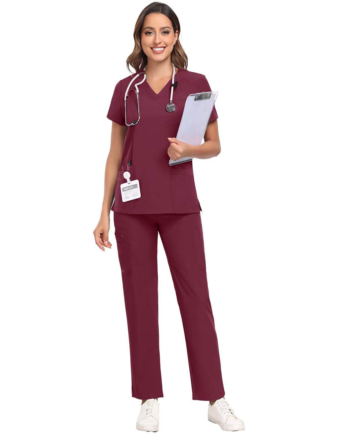 Stretch V-Neck Top & Cargo Pants - Purcell's Clothing Company