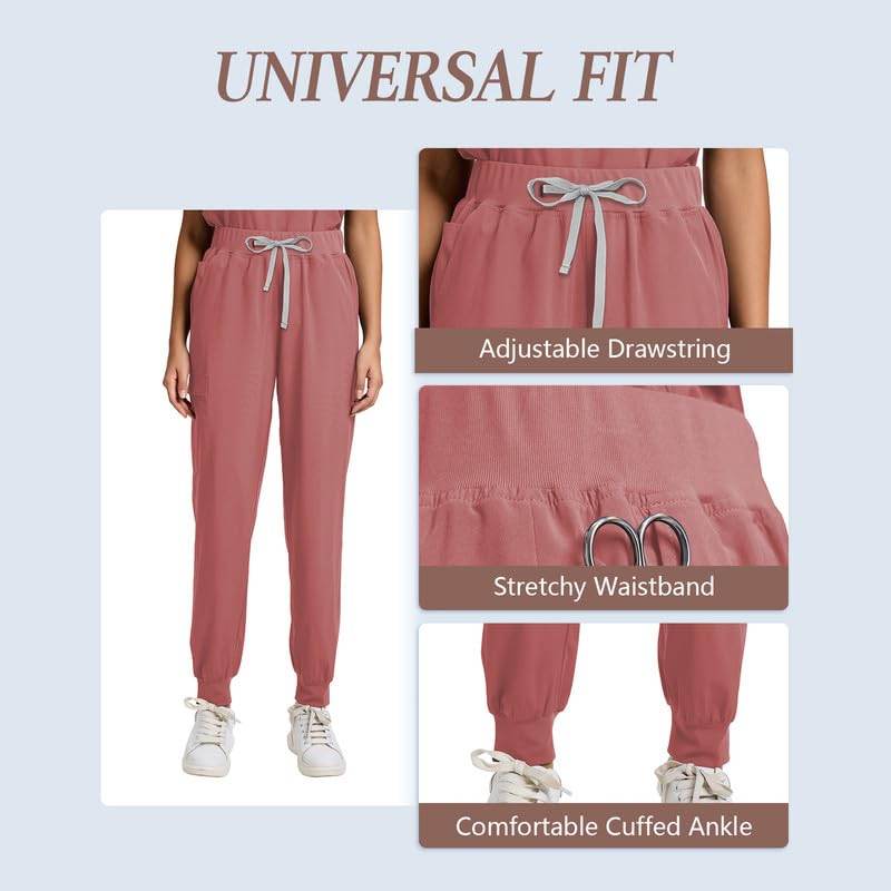 Yoga Waistband Scrub Set W/ V-Neck Top - Purcell's Clothing Company