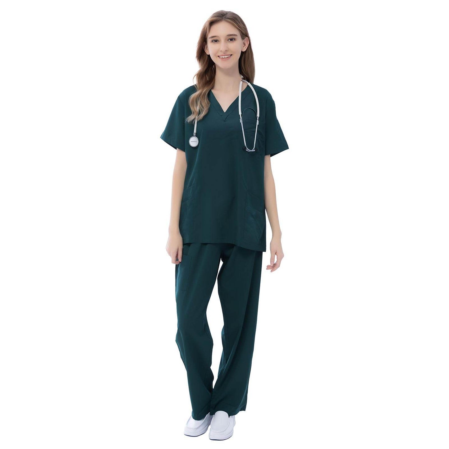 VICOGARD Scrub Set Stretch V-Neck Top & Straight Leg Pants - Purcell's Clothing Company