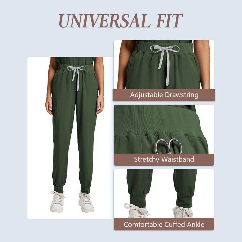 Yoga Waistband Scrub Set W/ V-Neck Top - Purcell's Clothing Company