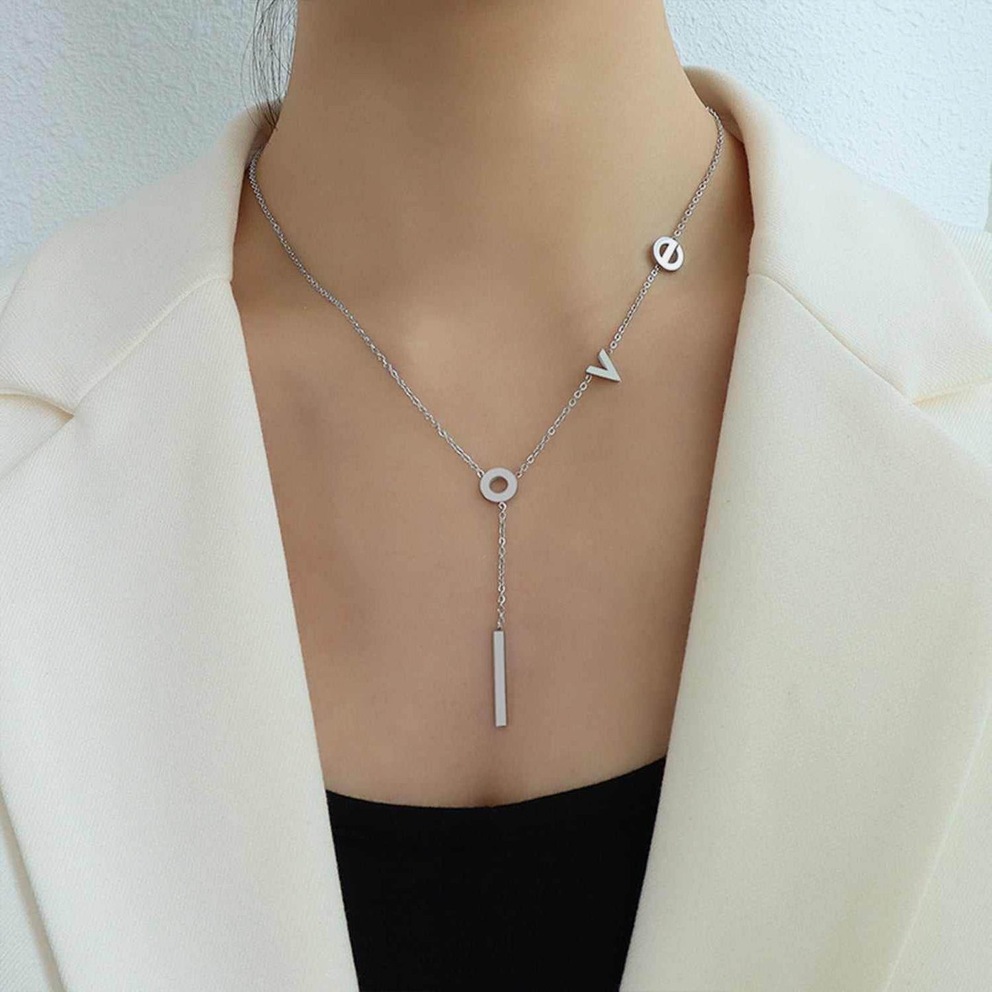 Titanium Steel Letter Necklace - Purcell's Clothing Company