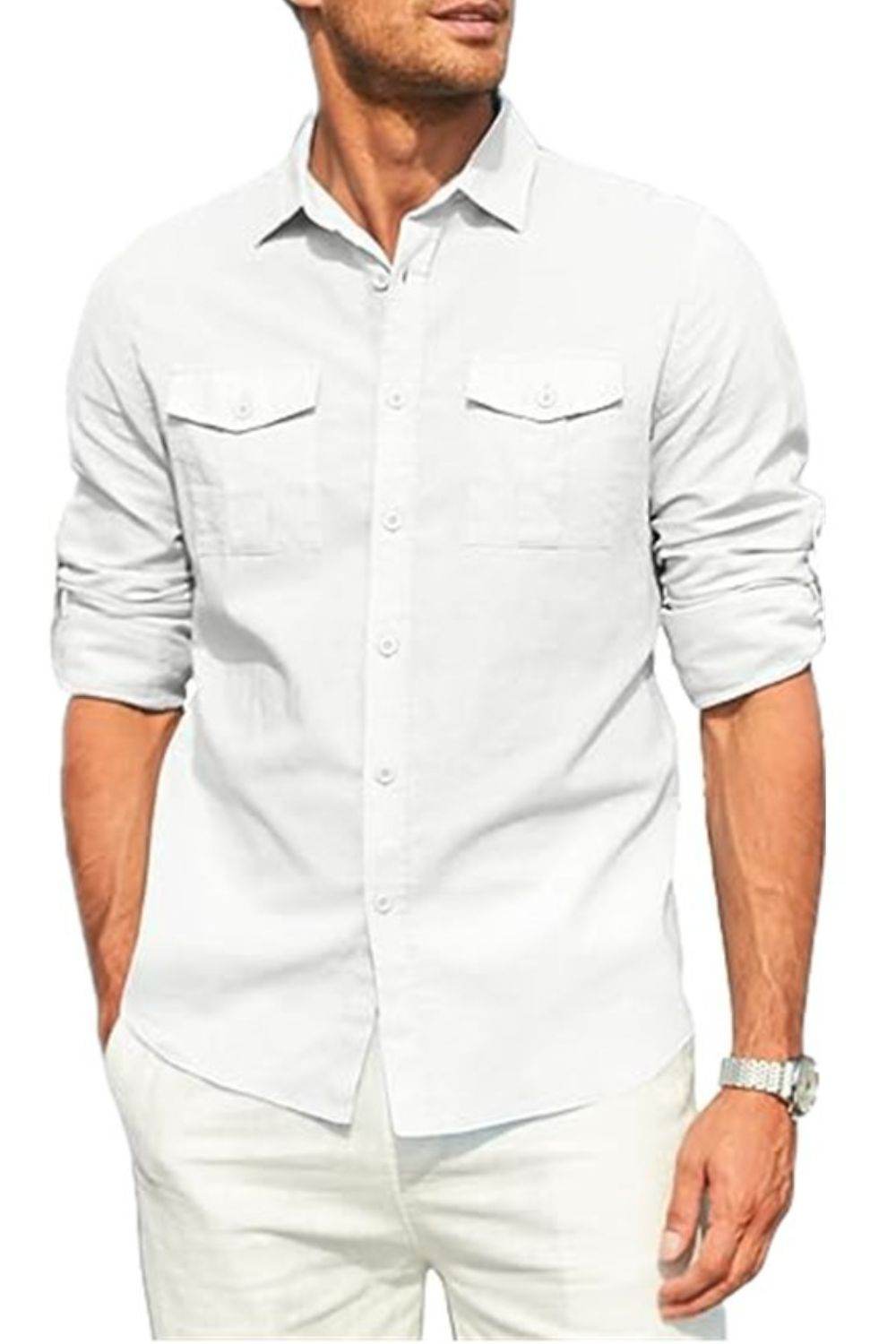 Button Down Collared Neck Long Sleeve Shirt - Purcell's Clothing Company